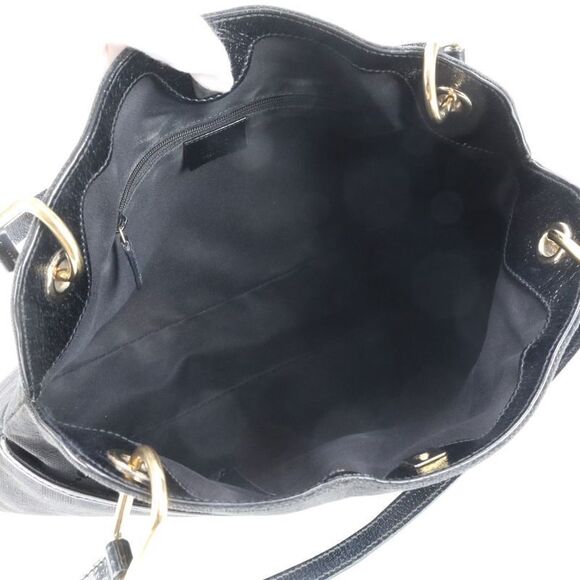 Gucci GG Canvas 121023 Leather Tote Bag Shoulder Hand Genuine Leather Black - Picture 7 of 10